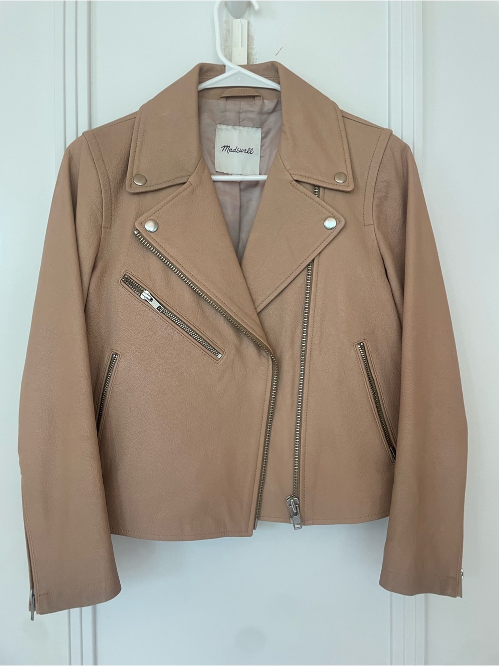 Madewell Women's Taupe Leather Moto Jacket Small